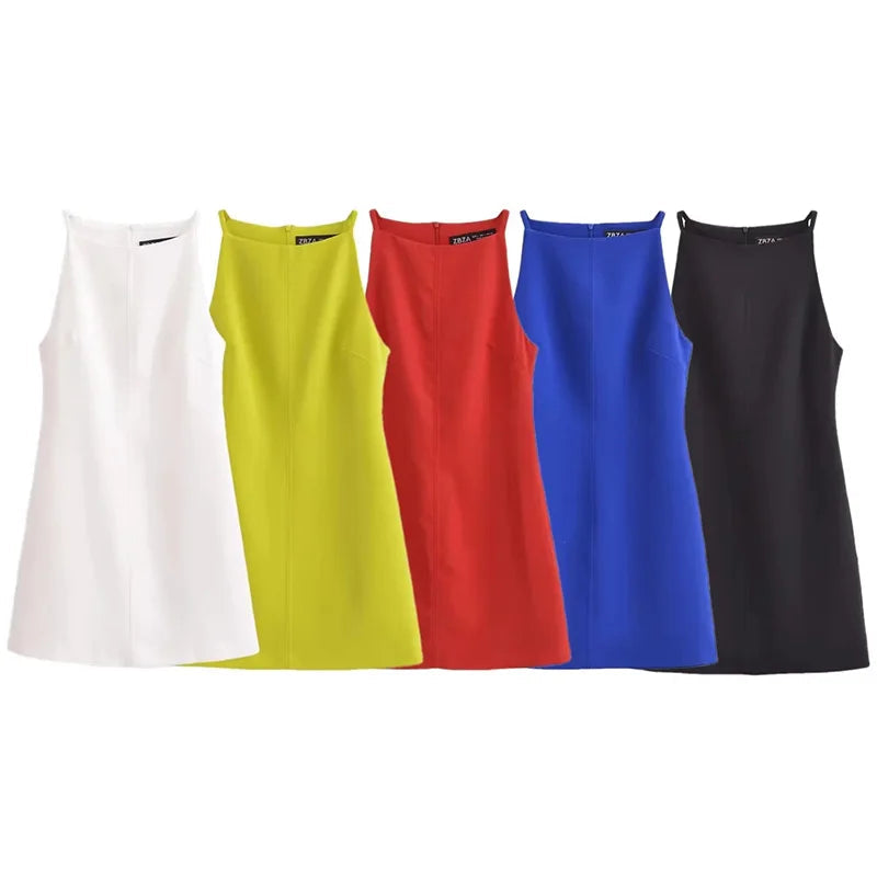 White Mini Dress for Women Sleeveless Summer Short Dress Off Shoulder Black Sexy Evening Party Dress