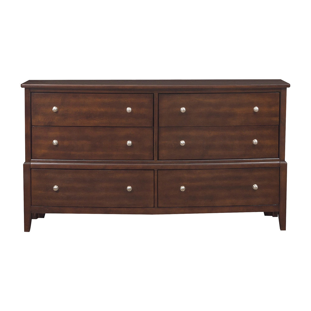 Transitional Style Bedroom Furniture 1pc Dresser of 6x Drawers Dark Cherry Finish Wooden Furniture