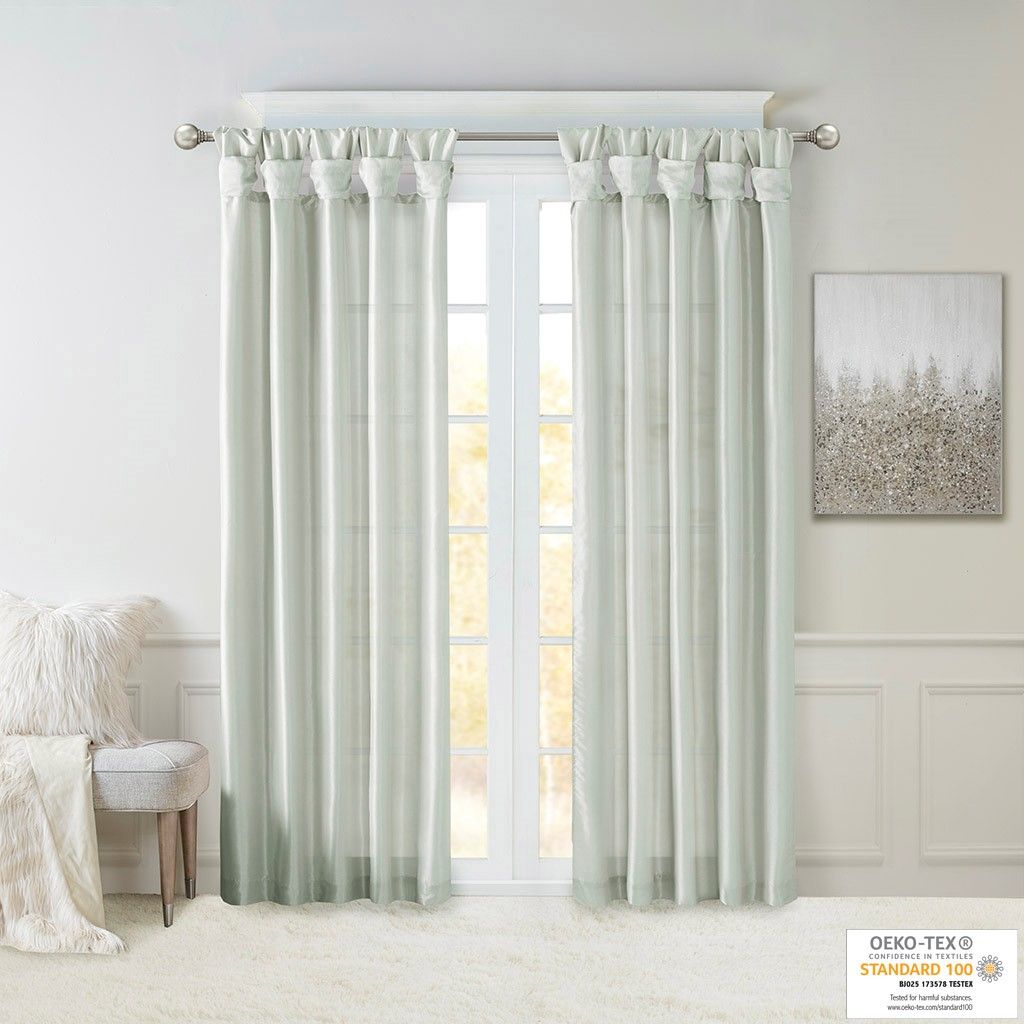 Twist Tab Lined Window Curtain Panel