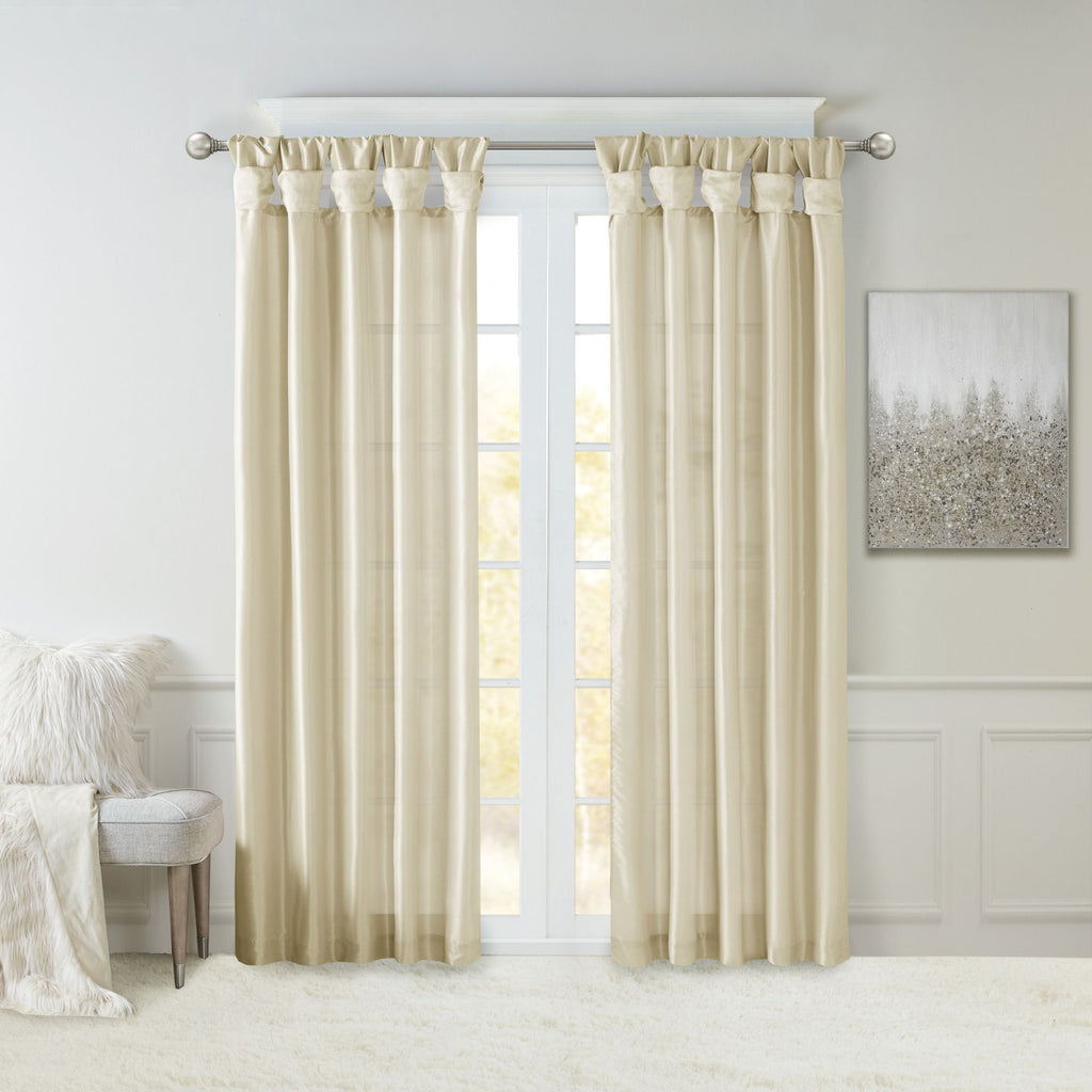 Twist Tab Lined Window Curtain Panel(Only 1 Pc Panel)