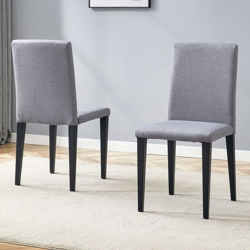 Two Light Gray Linen-Cotton dining chairs, simple and versatile, comfortable and accompanied. Exquisite and versatile dining chairs unlock a comfortable new experience.(Set of 2)