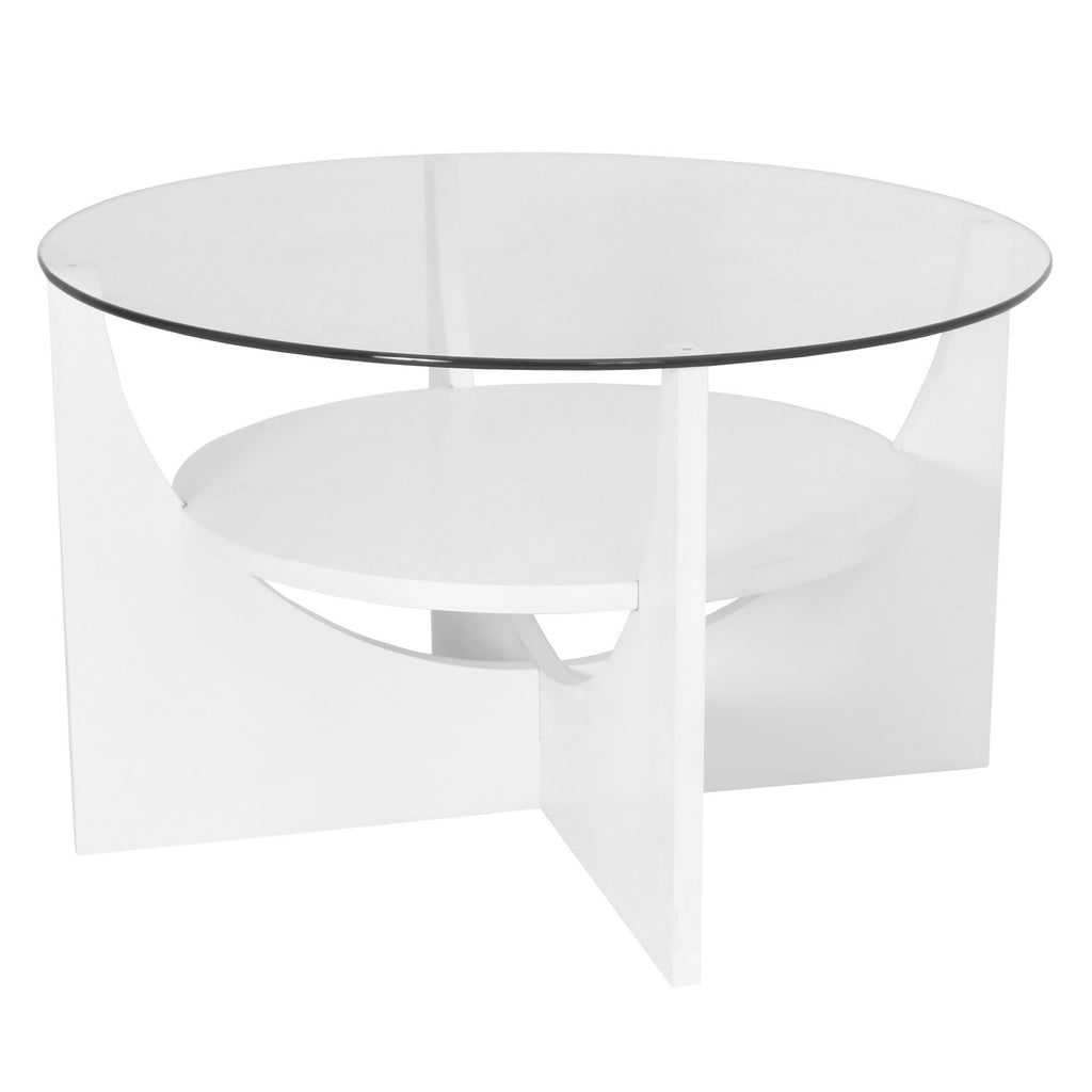 U Shaped Contemporary Coffee Table in White by