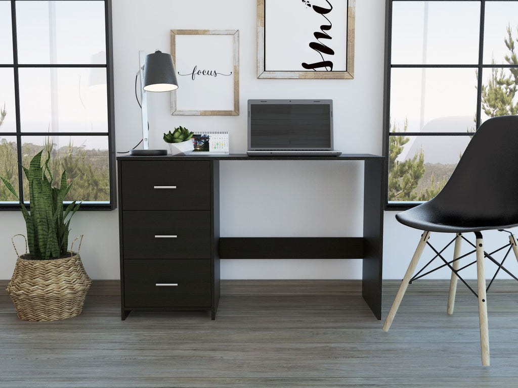 Ventura 3-Drawer Writing Desk Black Wengue