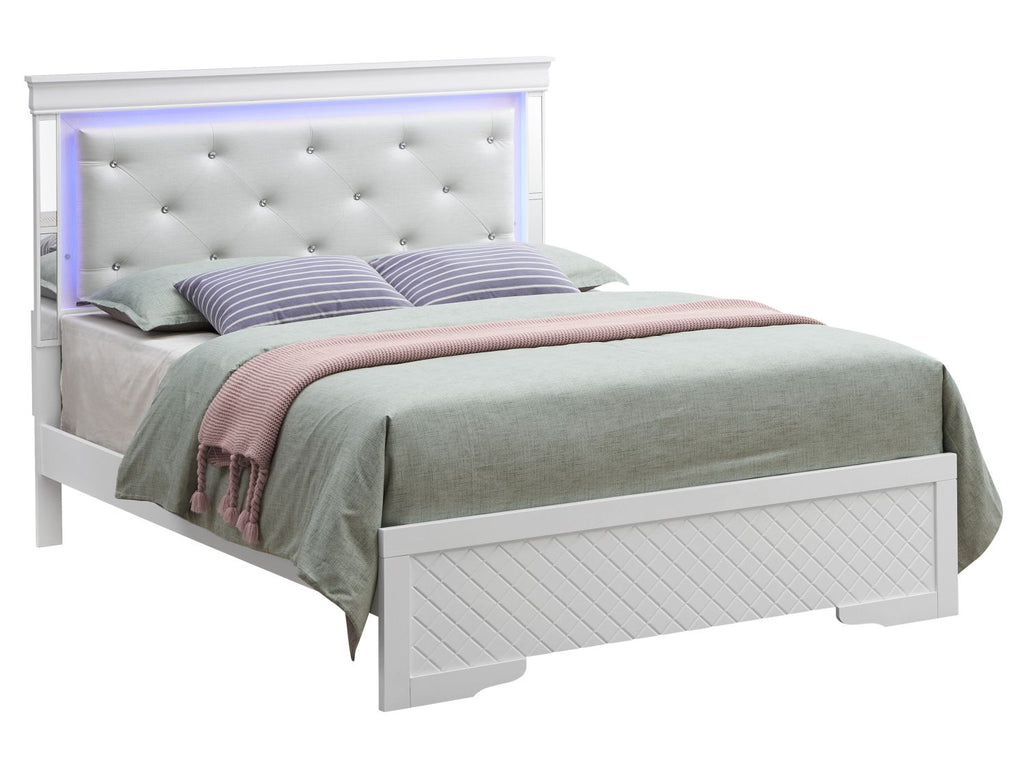 Verona G6790C-QB3 Queen Bed , Silver Champagne