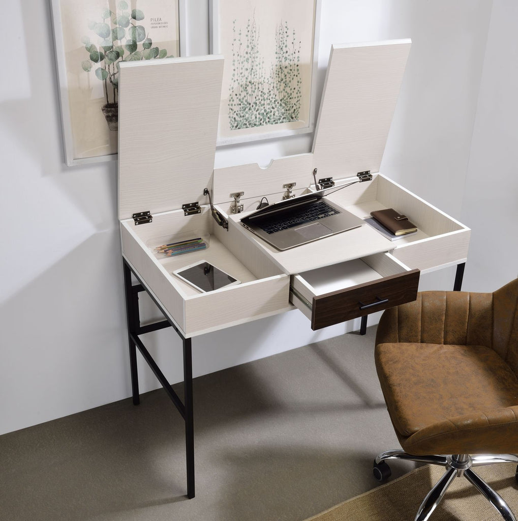 Verster Natural & Black Finish Writing Desk W/USB