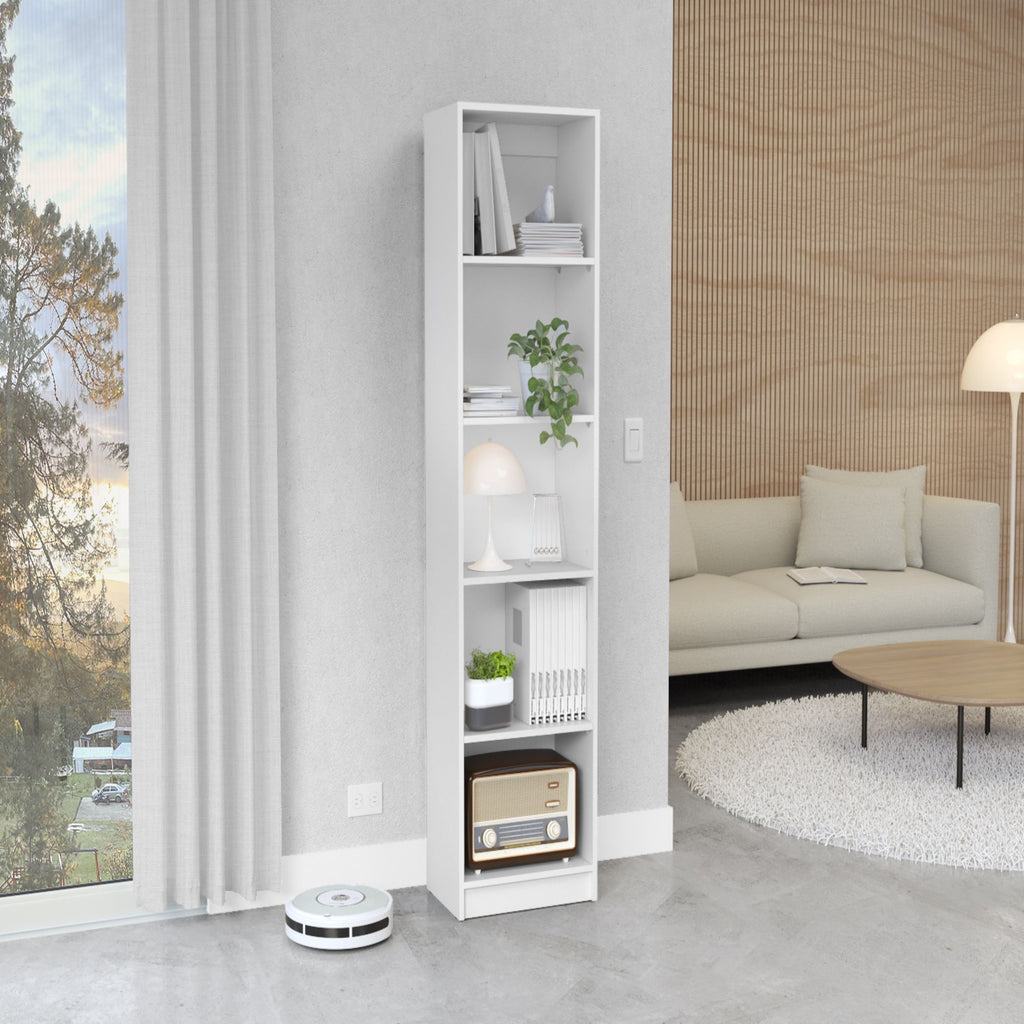 Vinton XS Bookcase Compact Bookshelf with Multiple Shelves, White