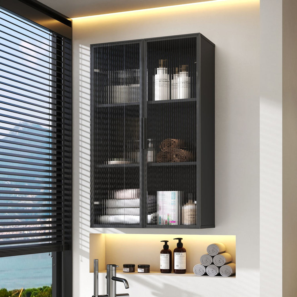 Wall mounted bathroom kitchen storage cabinet with glass door,Glass kitchen cabinet wall cabinet wall storage cabinet balcony closet bathroom toilet wall storage cabinet
