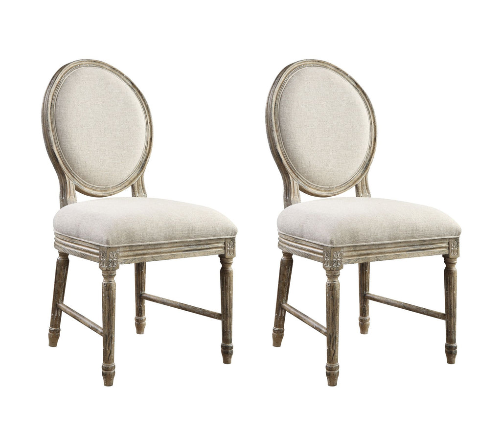 Wallace & Bay Ludin Brown Upholstered Dining Chairs, Set of 2