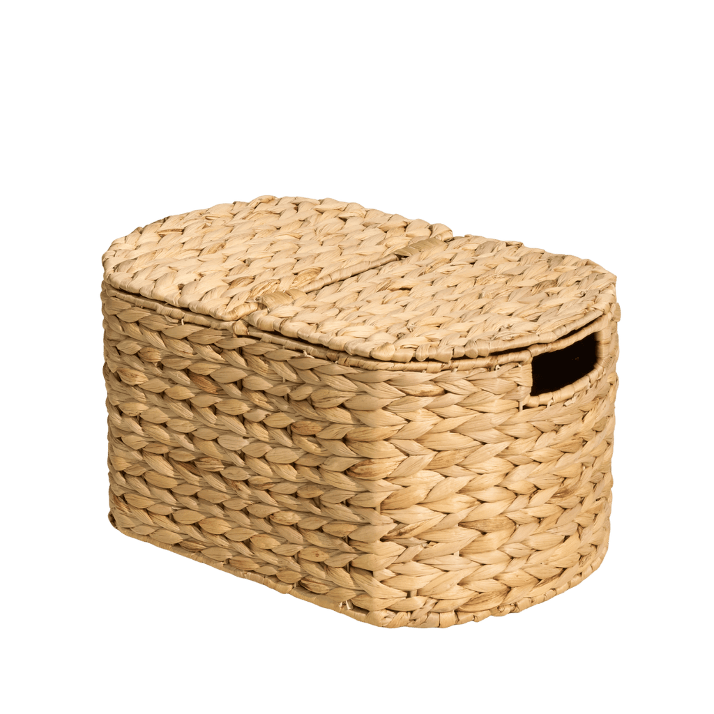 Water Hyacinth Woven Brown Oval Kitchen and Picnic Basket