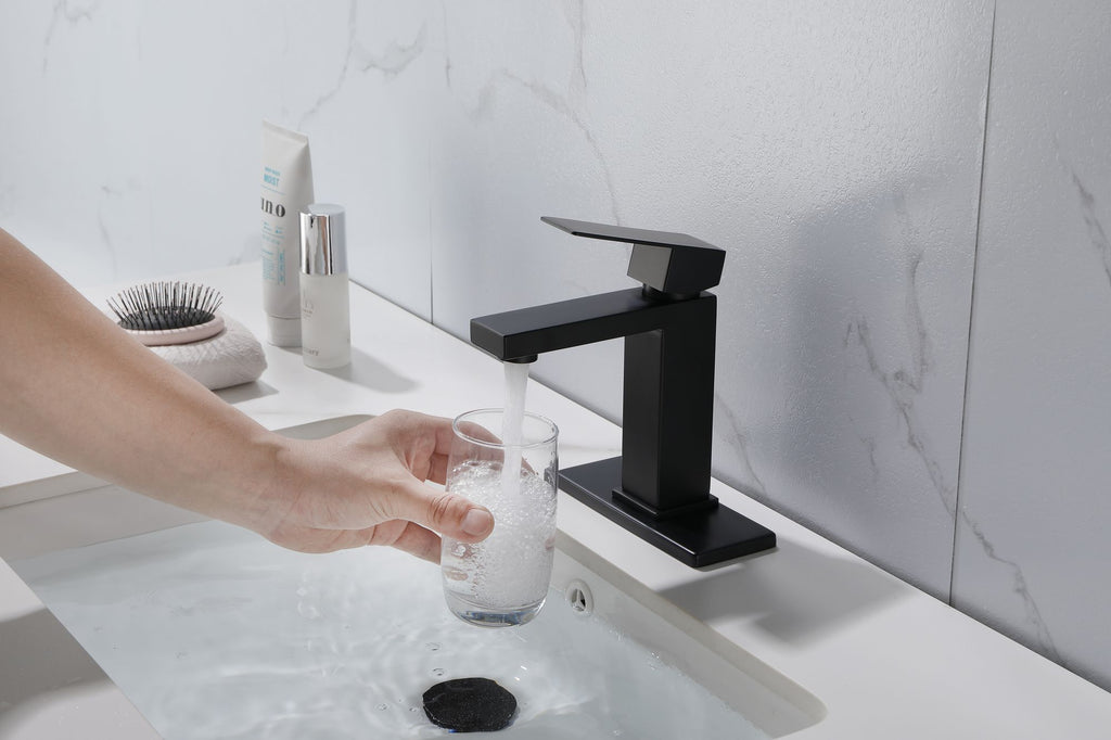 Waterfall Spout Bathroom Faucet,Single Handle Bathroom Vanity Sink Faucet white