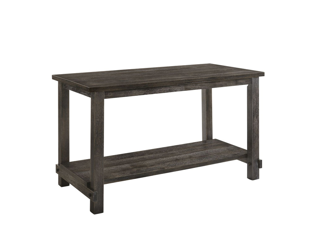 Weathered Grey Counter Height Table with Bottom Shelf
