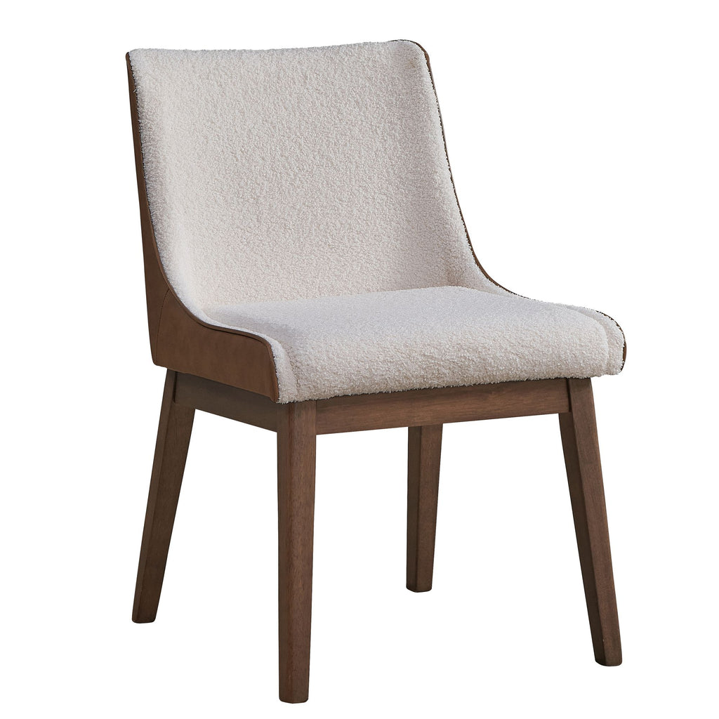 White and Brown Side Chair (Set of 2)