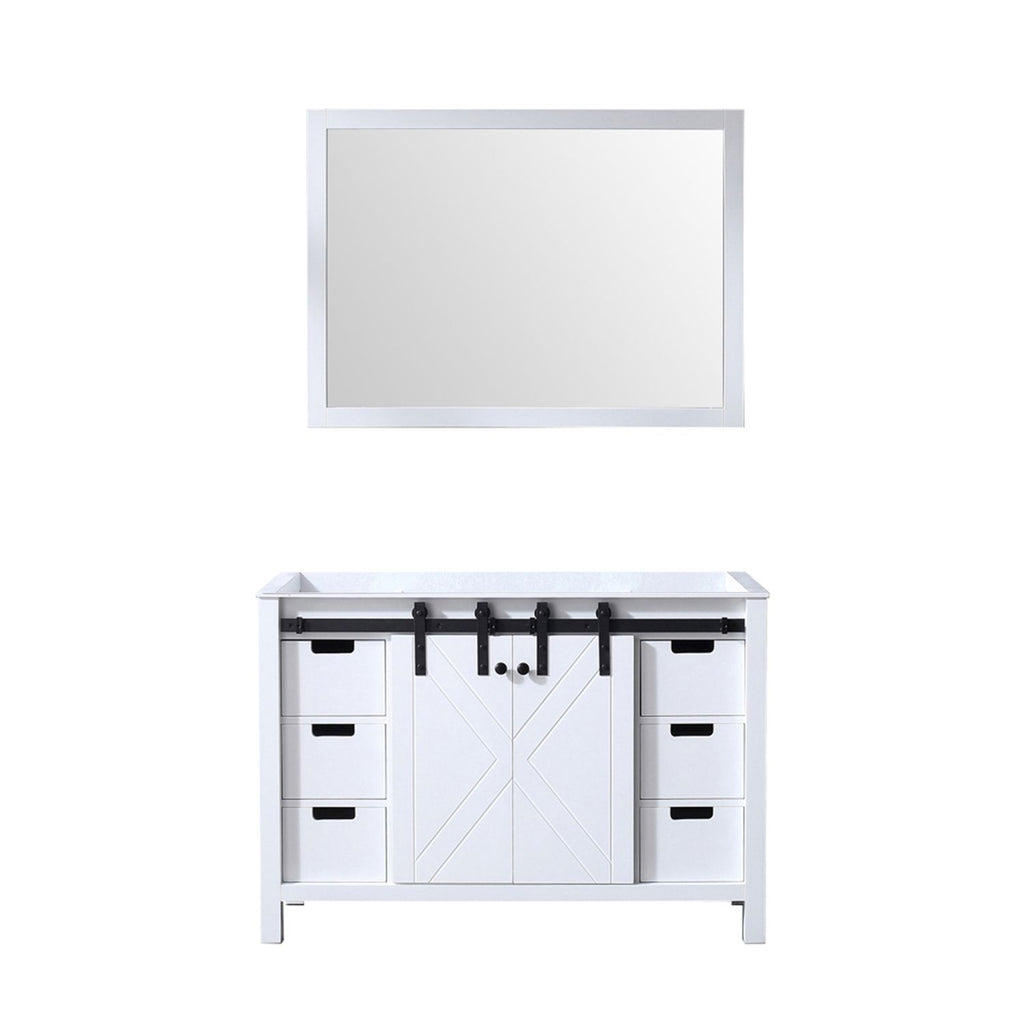 White Bath Vanity 48 in. W x 22 in. D, with 44 in. Mirror