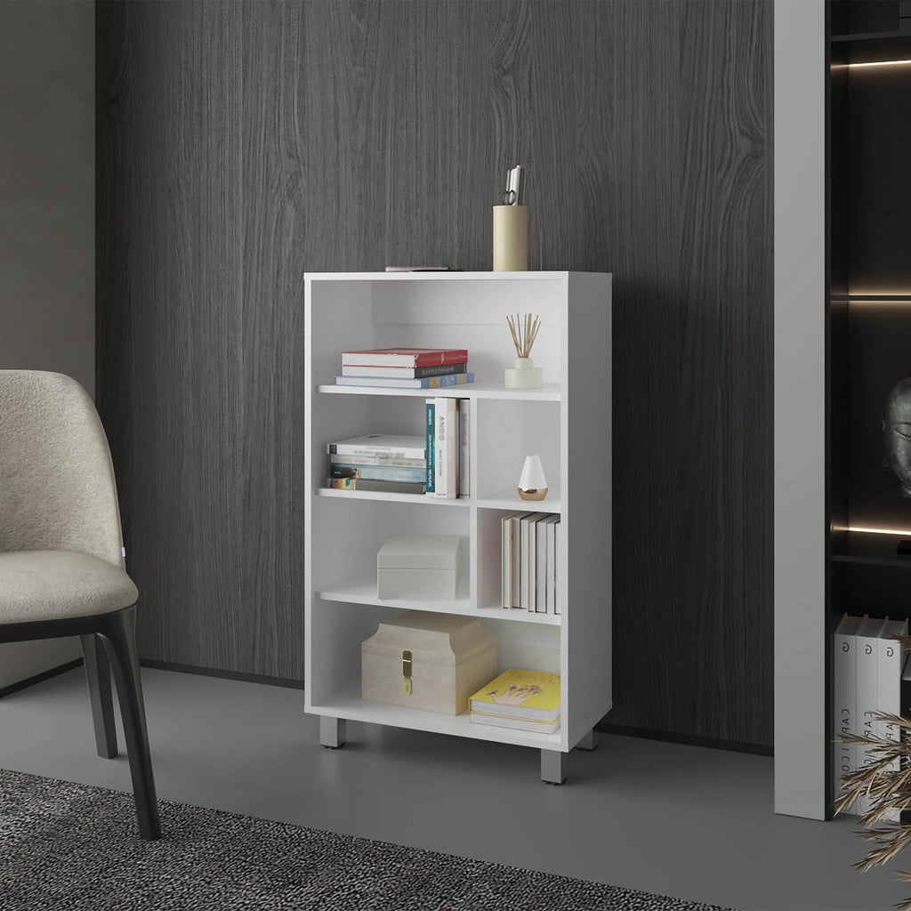 White Bookcase with Six Shelf