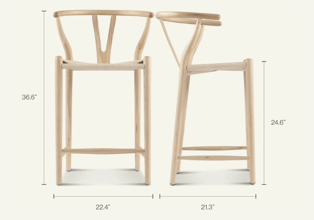 Wishbone Counter Stool Black Stain