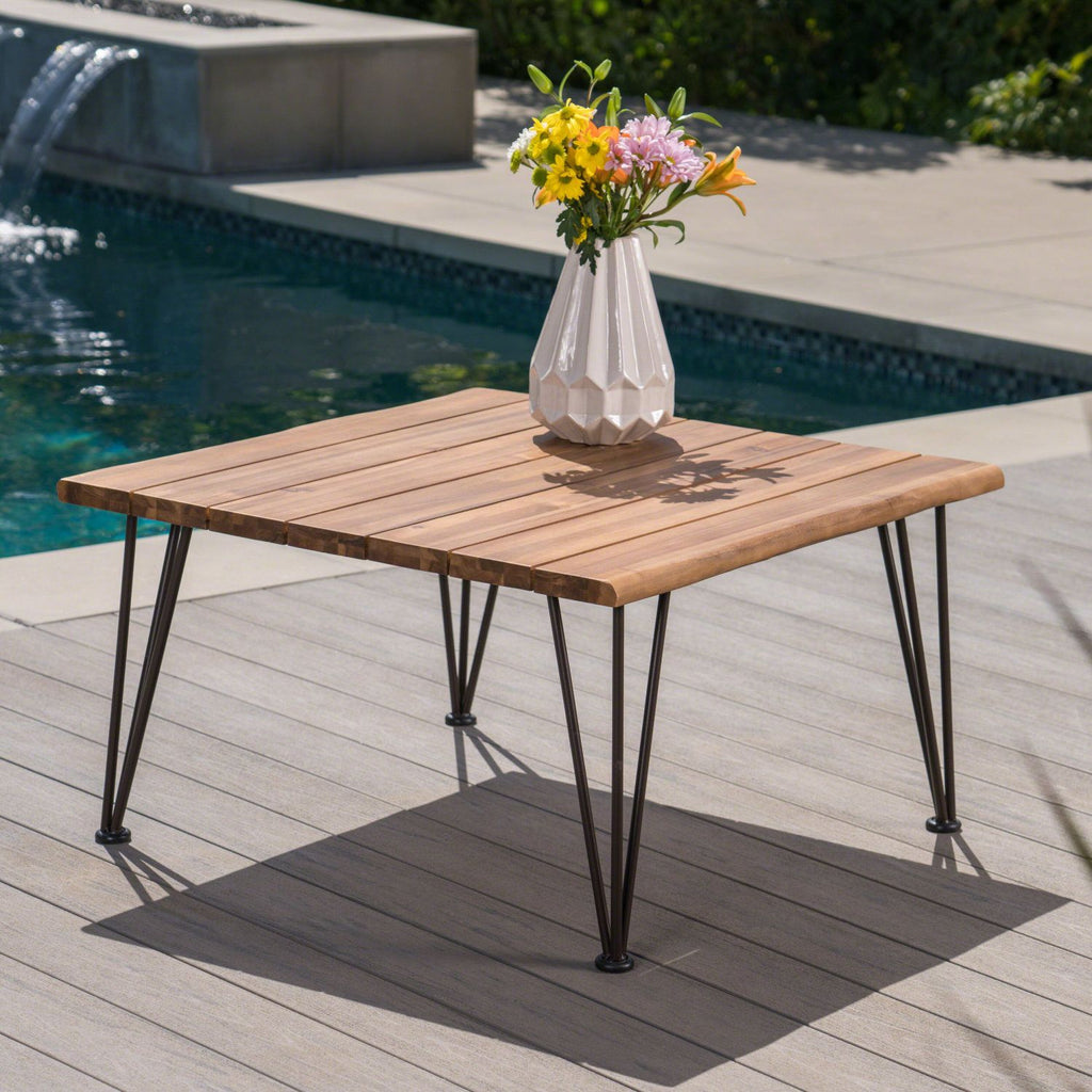ZION INDUSTRIAL WOOD AND METAL COFFEE TABLE