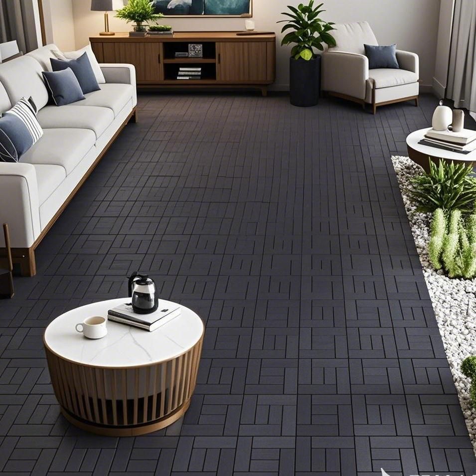 ZZ Style 12" Patio Deck Tiles, DIY Module Interlocking Decking Tiles Floor Tile Outdoor and Indoor,Easy and Quick Installation Court Tiles for Porch Poolside Balcony Backyard 44pcs DARK GRAY